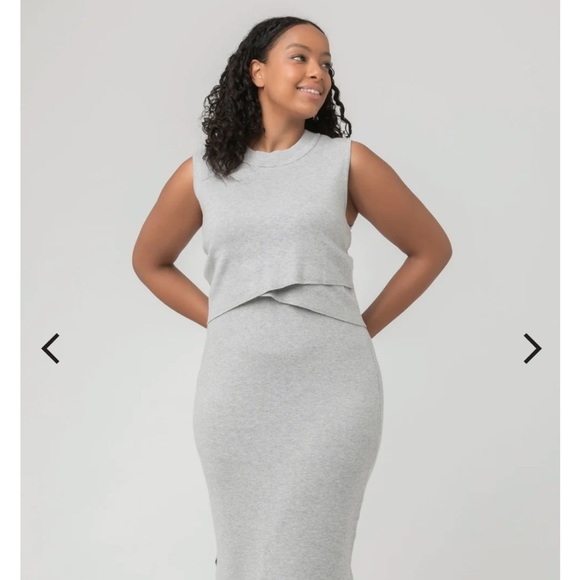 RIPE LAYERED SWEATER KNIT MATERNITY & NURSING DRESS M - Picture 7 of 8